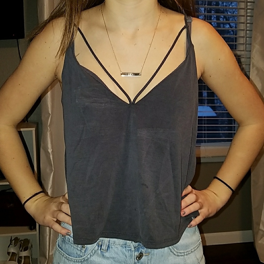 v neck string tank